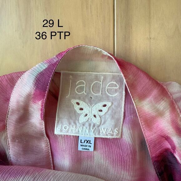 Johnny Was Katia Floral Silk Blouse Women's L/XL Multicolor Oversized Party Glam - Picture 7 of 9